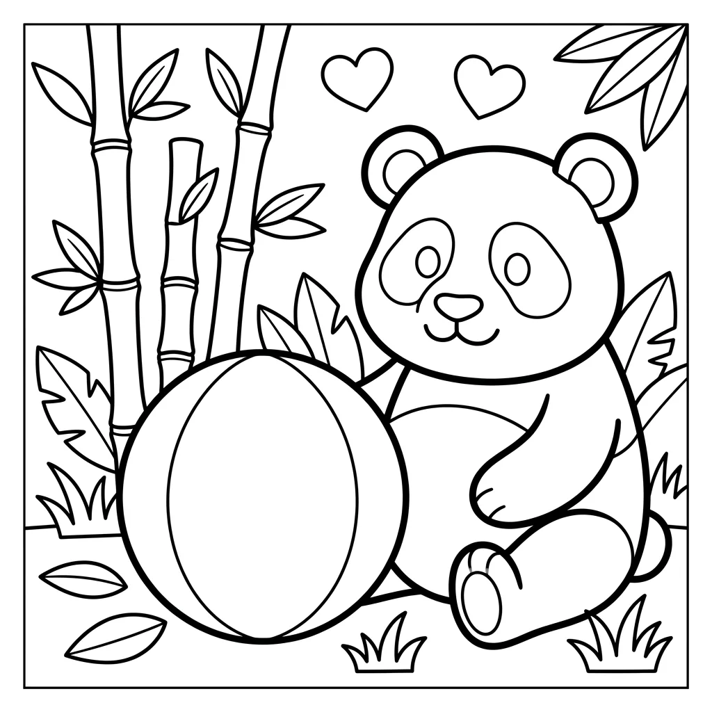 Free Printable Panda Coloring Pages Sheet 4