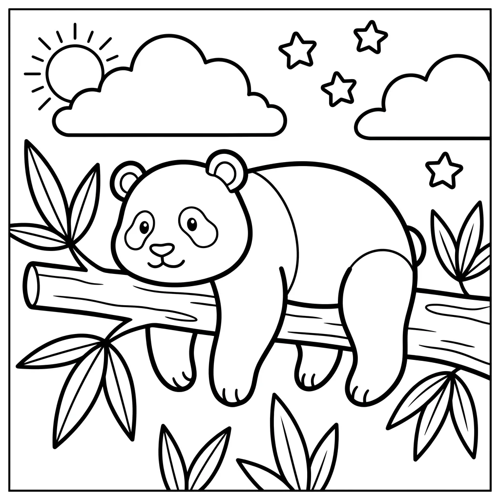 Free Printable Panda Coloring Pages Sheet 5