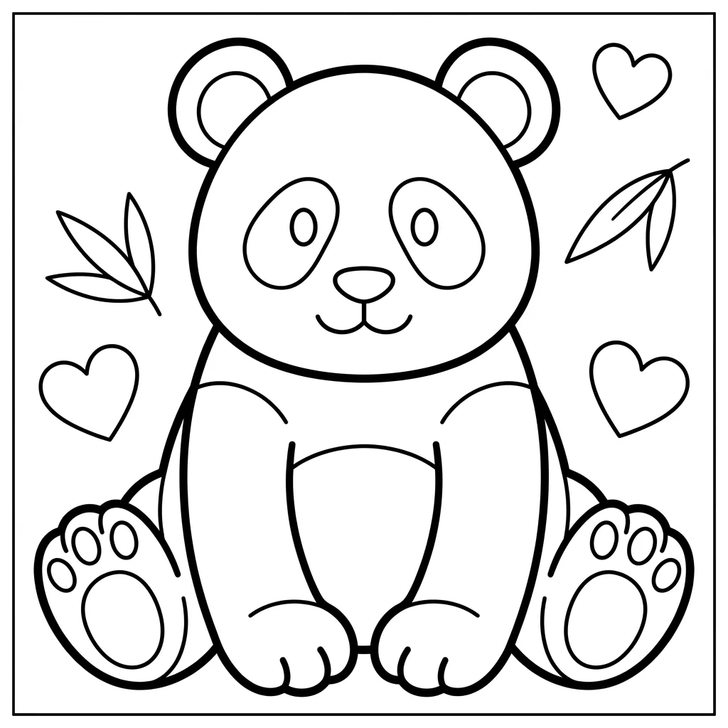 Free Printable Panda Coloring Pages Sheet 7