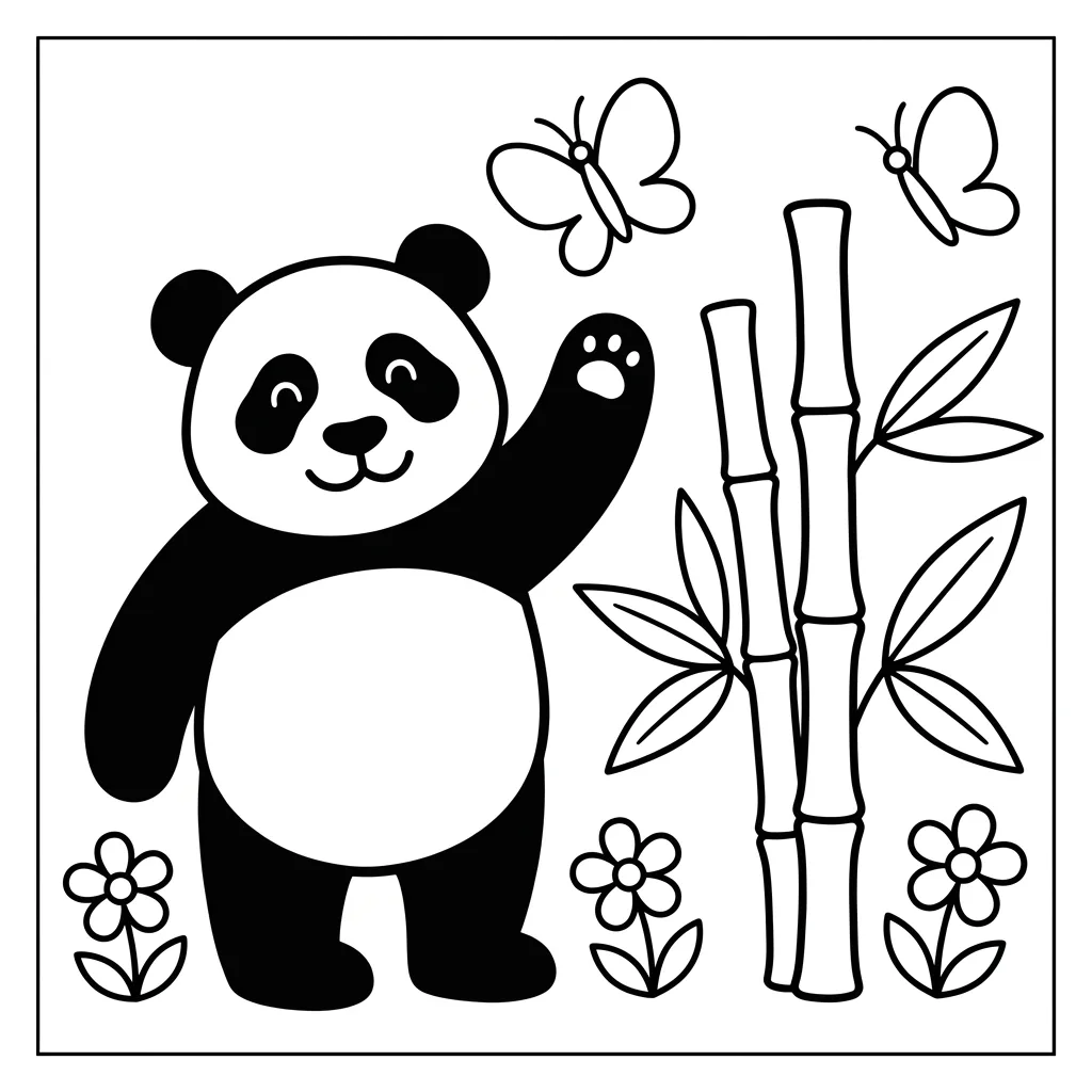 Free Printable Panda Coloring Pages Sheet 8
