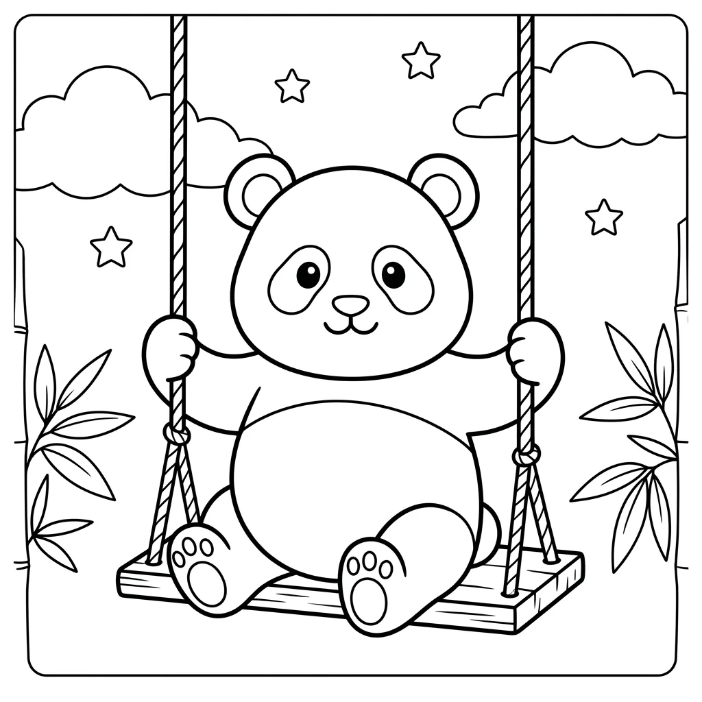 Free Printable Panda Coloring Pages Sheet 9