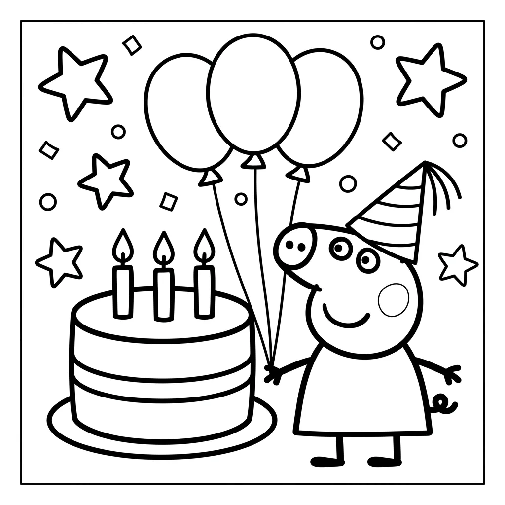 Free Printable Peppa Pig Coloring Pages Sheet 1