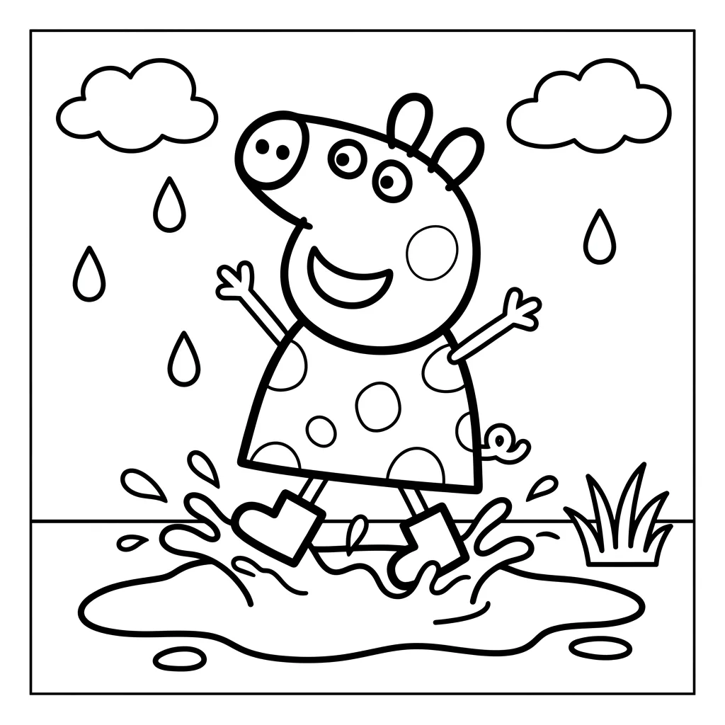 Free Printable Peppa Pig Coloring Pages Sheet 10