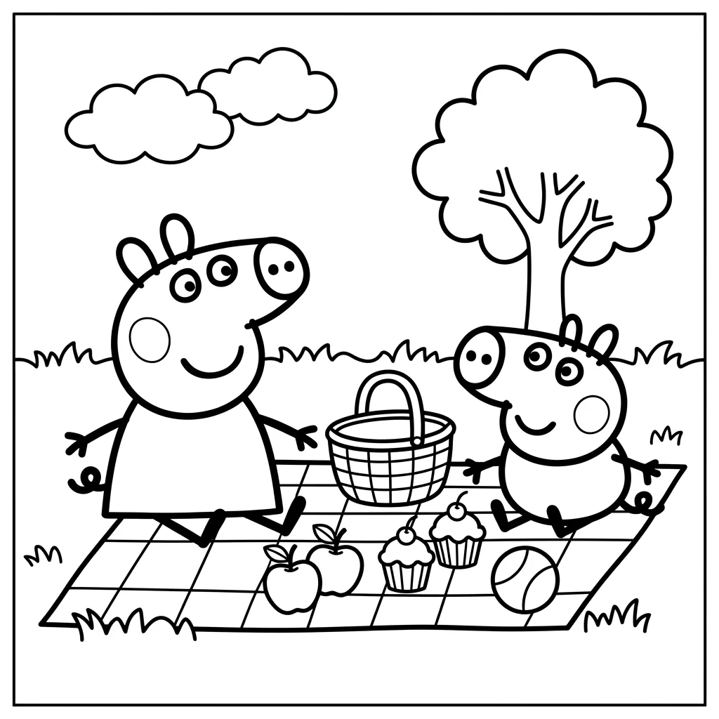 Free Printable Peppa Pig Coloring Pages Sheet 3