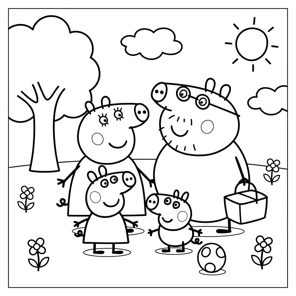 Free Printable Peppa Pig Coloring Pages Sheet 4