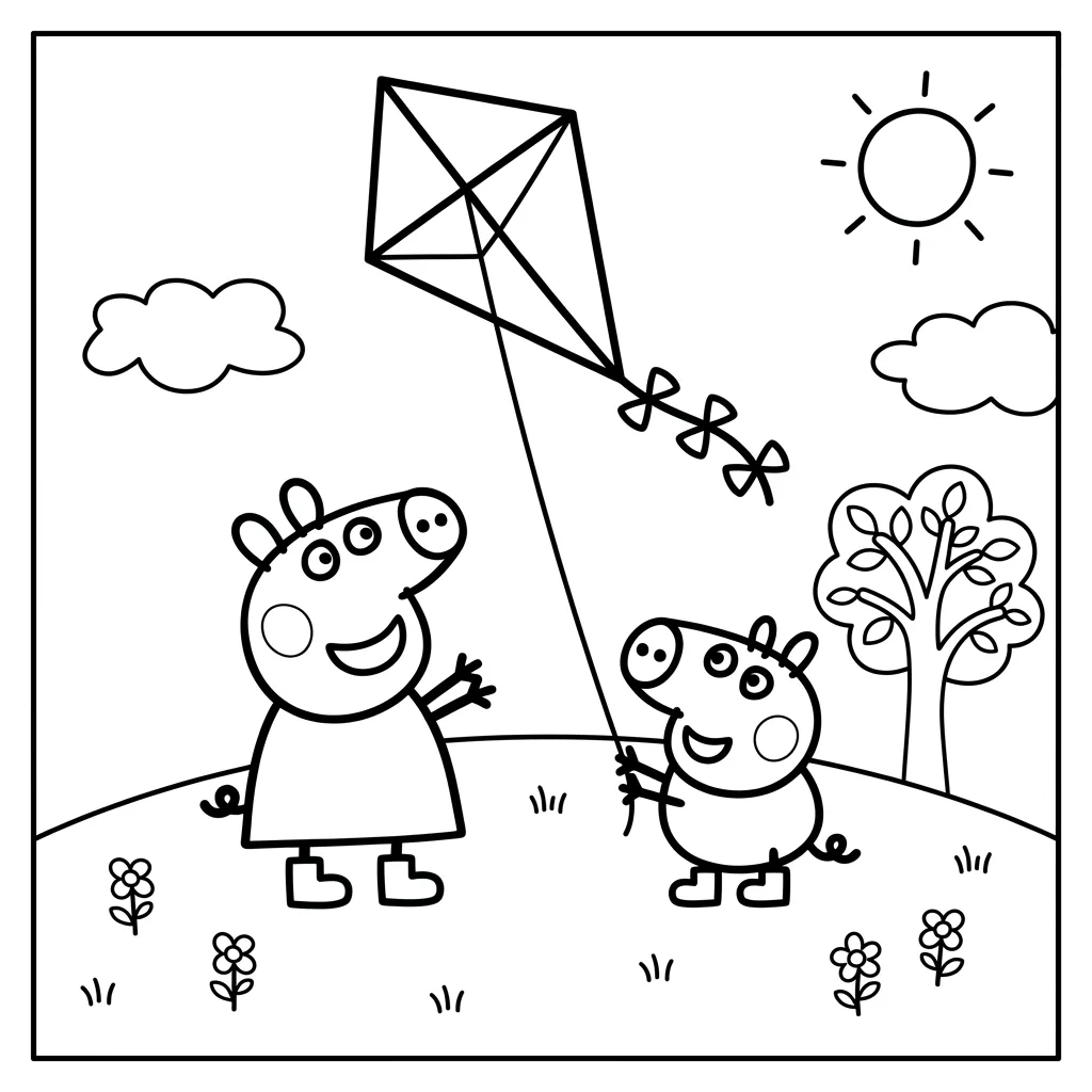 Free Printable Peppa Pig Coloring Pages Sheet 5
