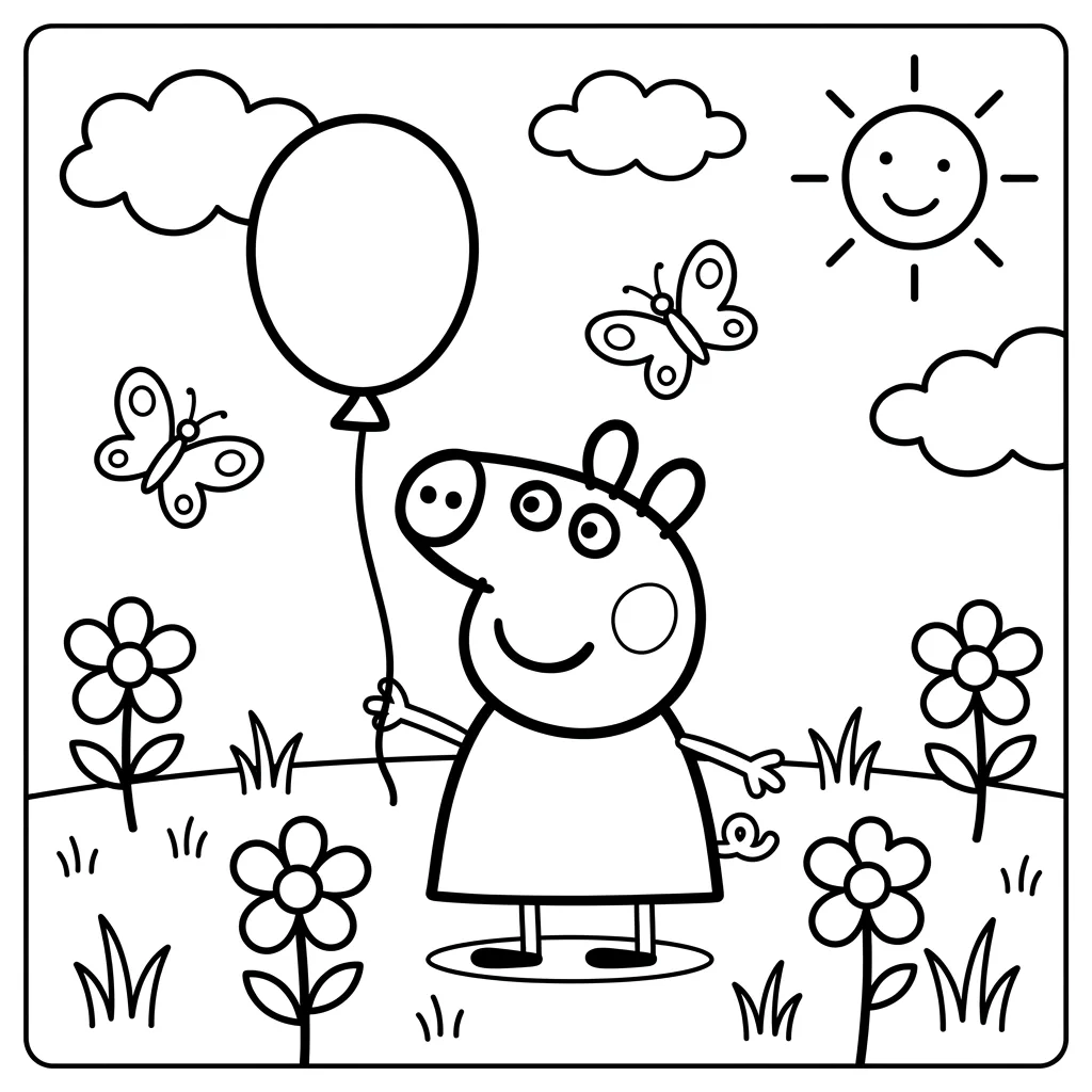 Free Printable Peppa Pig Coloring Pages Sheet 6