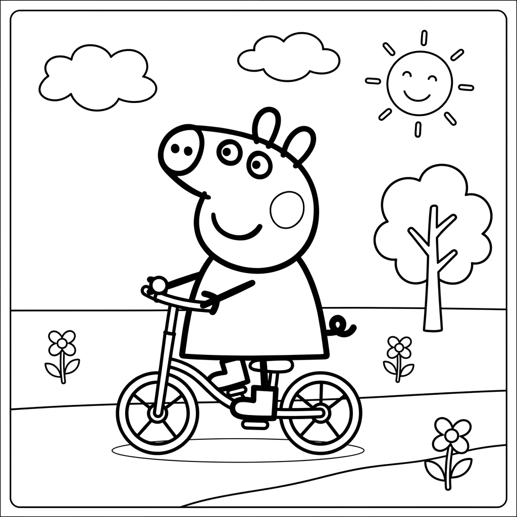 Free Printable Peppa Pig Coloring Pages Sheet 7