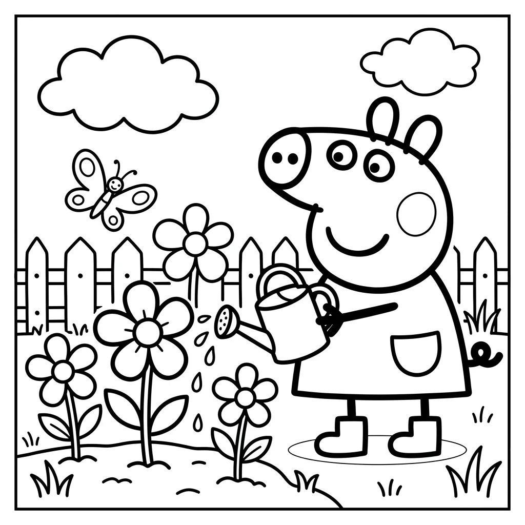Free Printable Peppa Pig Coloring Pages Sheet 8