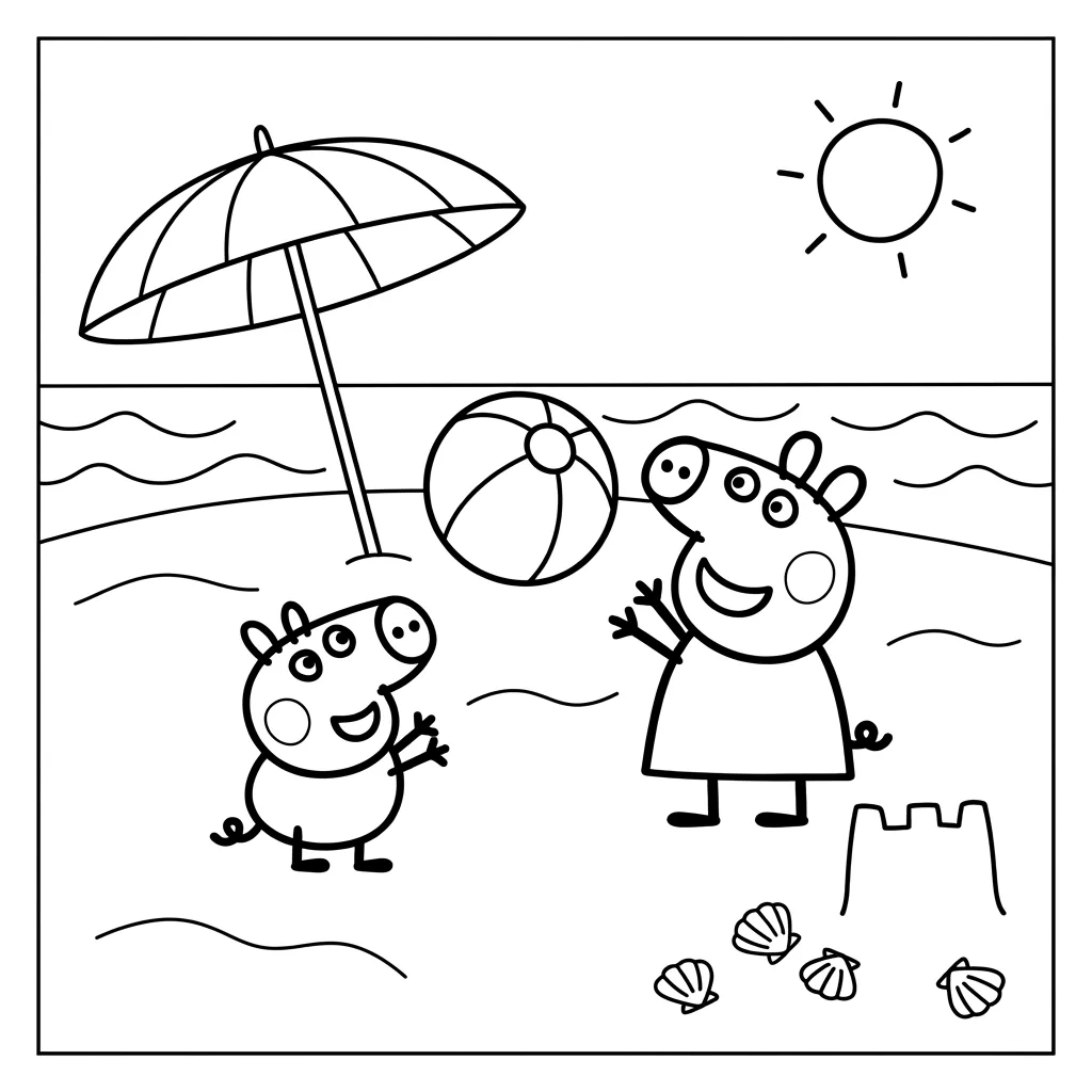 Free Printable Peppa Pig Coloring Pages Sheet 9