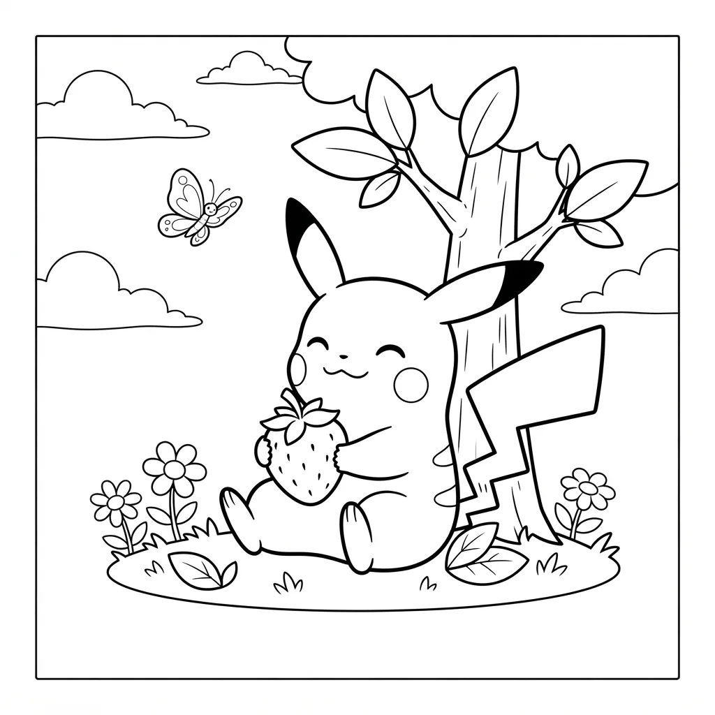 Free Printable Pikachu Coloring Page Sheet 5