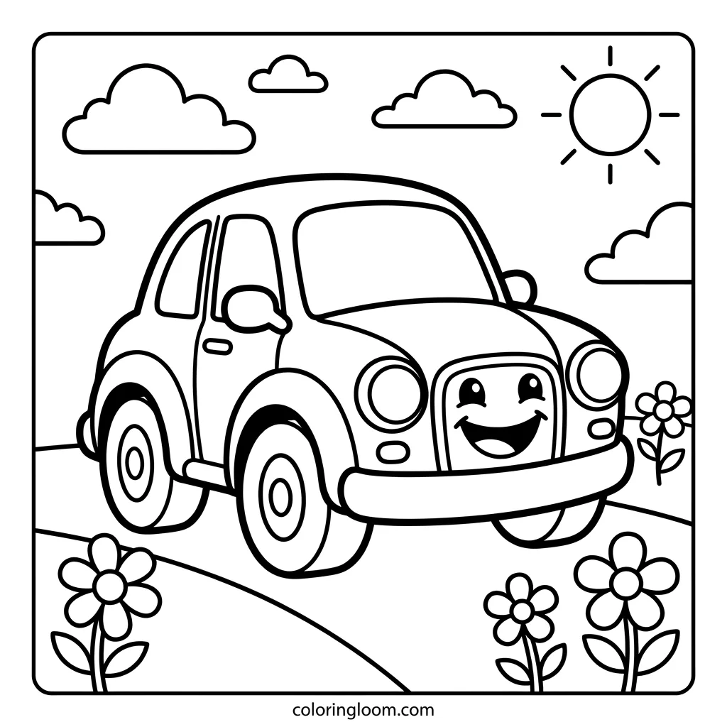 Free Police Car Coloring Pages Printable PDF for Kids Sheet 6