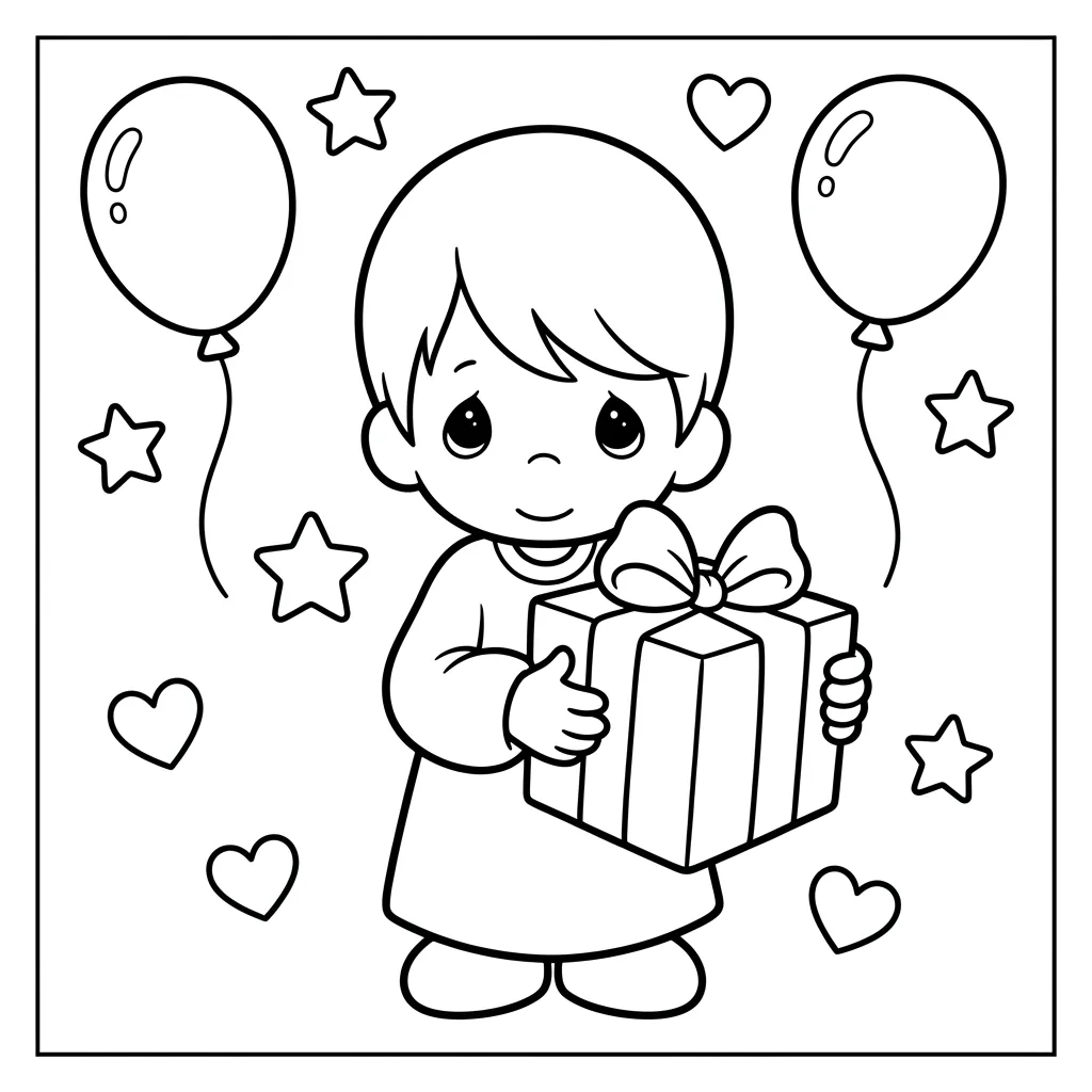 Free Printable Precious Moments Coloring Pages Sheet 2