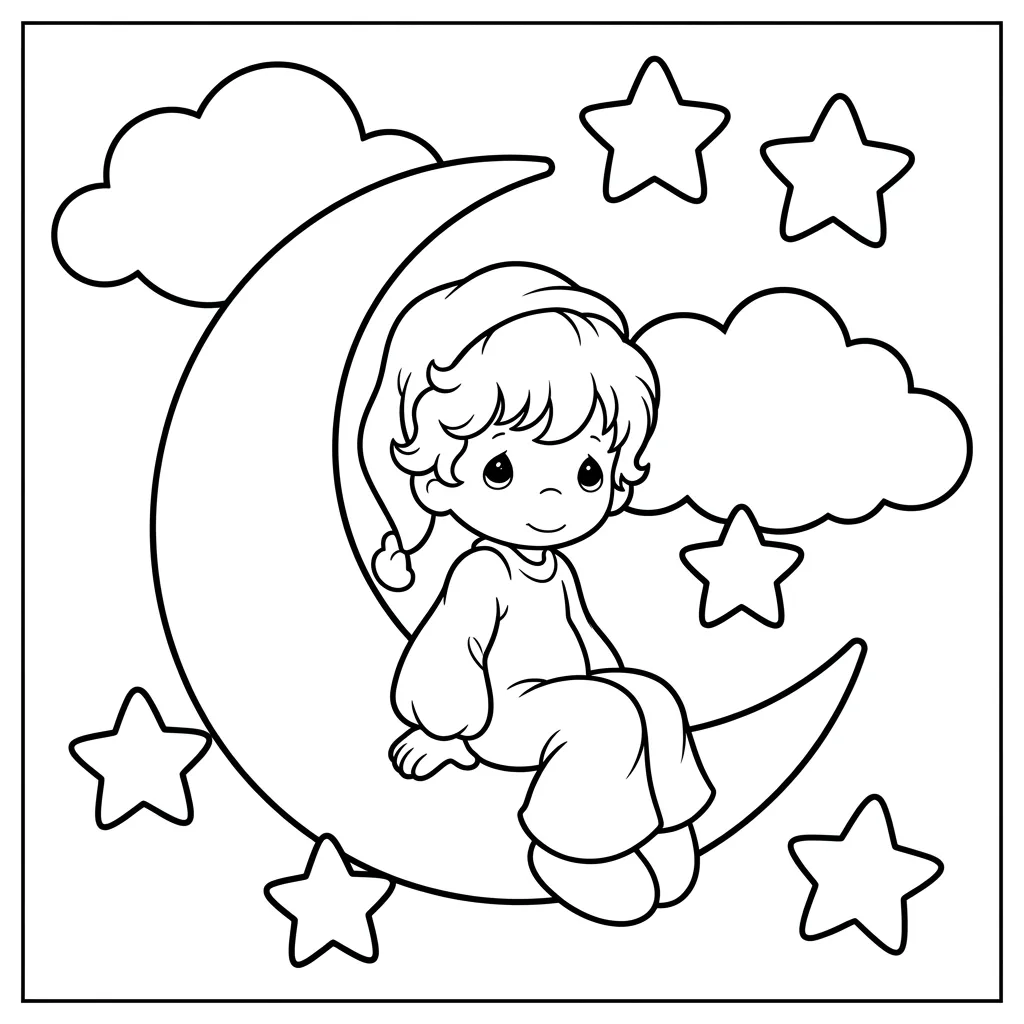 Free Printable Precious Moments Coloring Pages Sheet 6