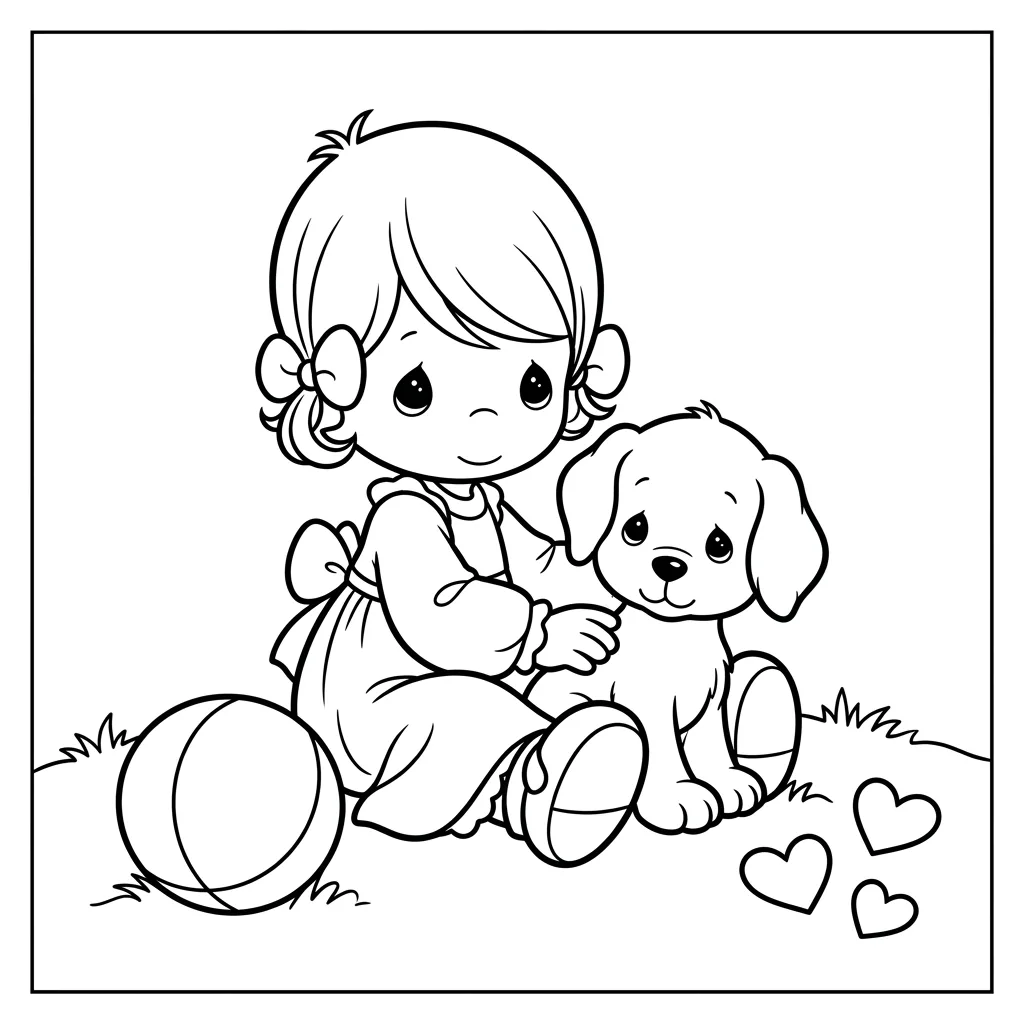 Free Printable Precious Moments Coloring Pages Sheet 7
