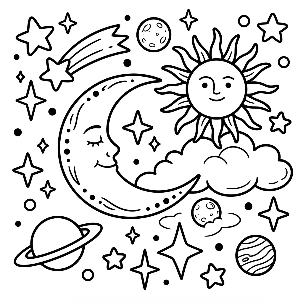 Free Printable Procreate Coloring Pages Sheet 5