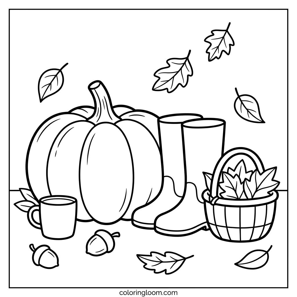 Free Pumpkin Coloring Pages Printable PDF for Kids Sheet 1