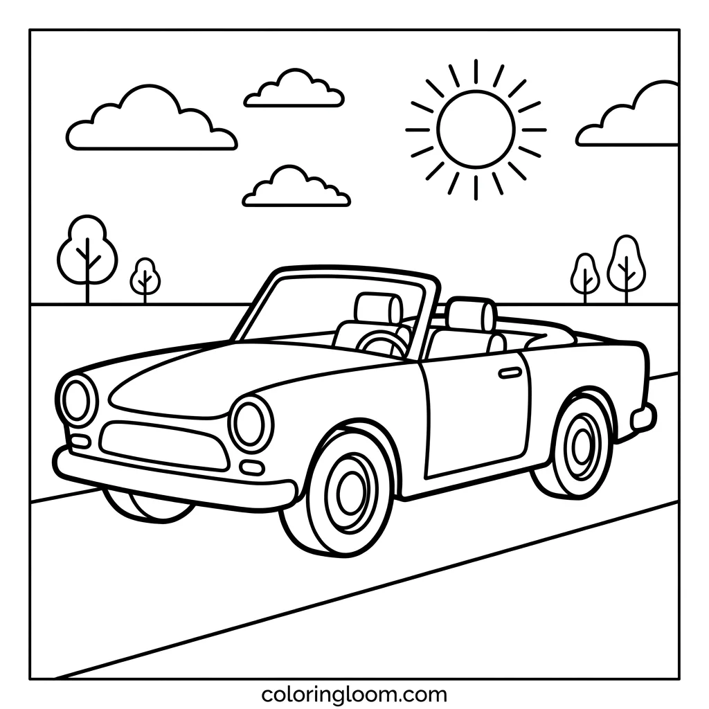 Free Race Car Coloring Pages Printable PDF for Kids Sheet 5