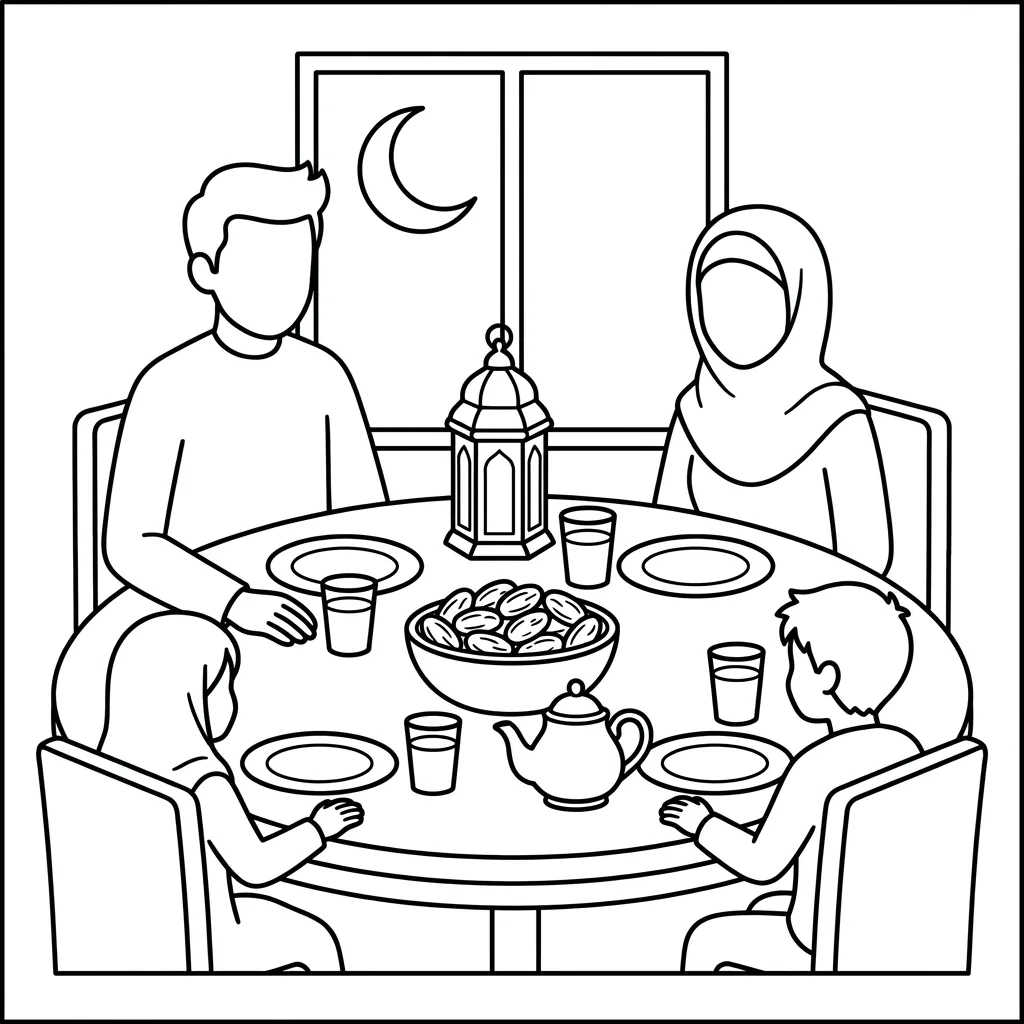 Free Printable Ramadan Coloring Pages Sheet 3
