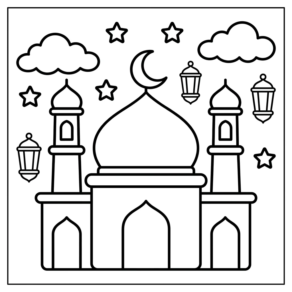 Free Printable Ramadan Coloring Pages Sheet 4