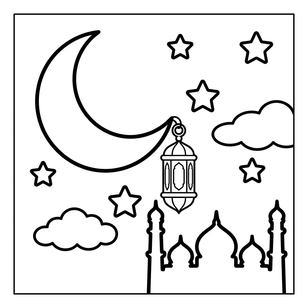 Free Printable Ramadan Coloring Pages Sheet 6