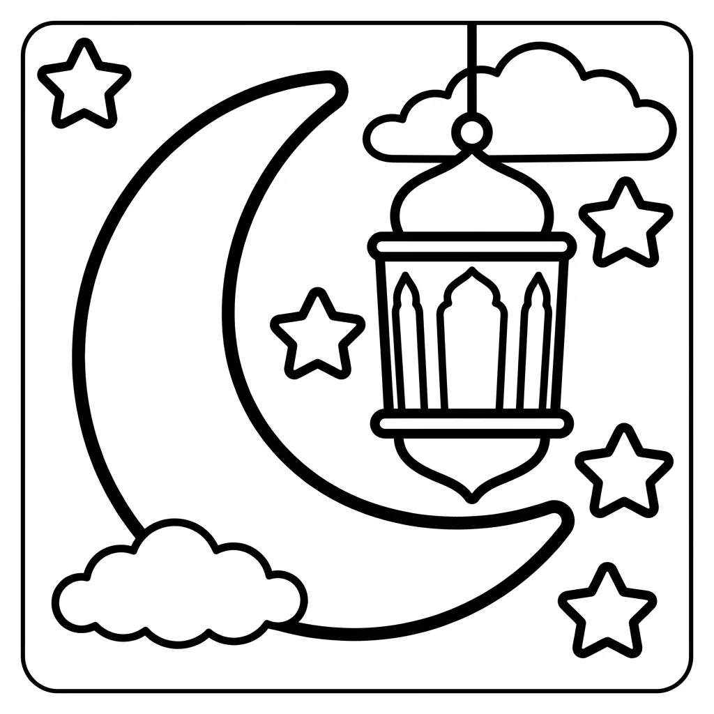 Free Printable Ramadan Coloring Pages Sheet 7