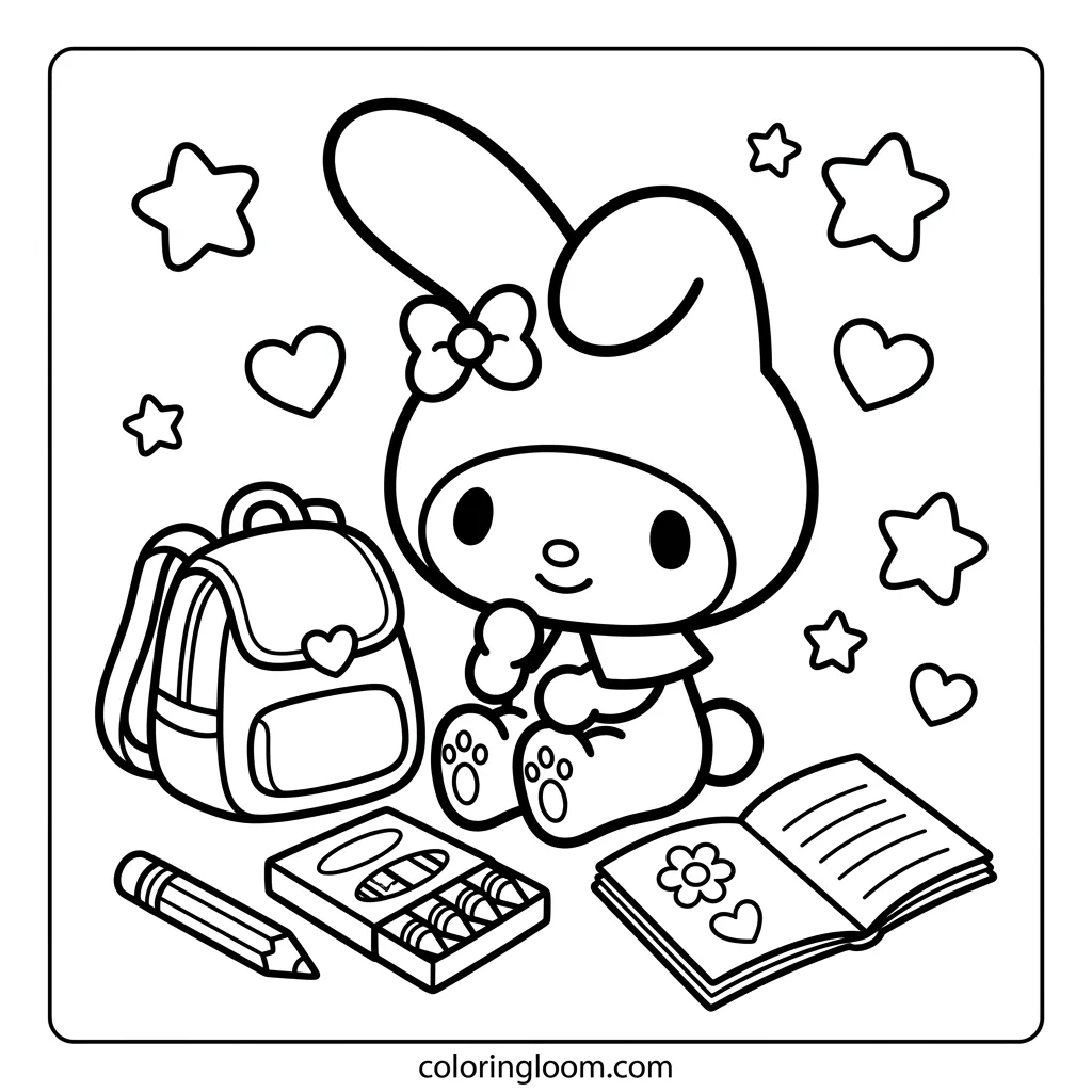 Free Printable Coloring Pages Sanrio Sheet 1