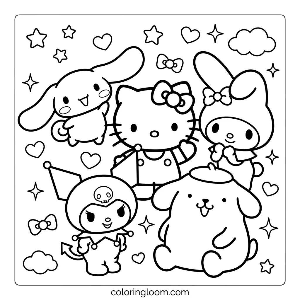 Free Printable Coloring Pages Sanrio Sheet 20