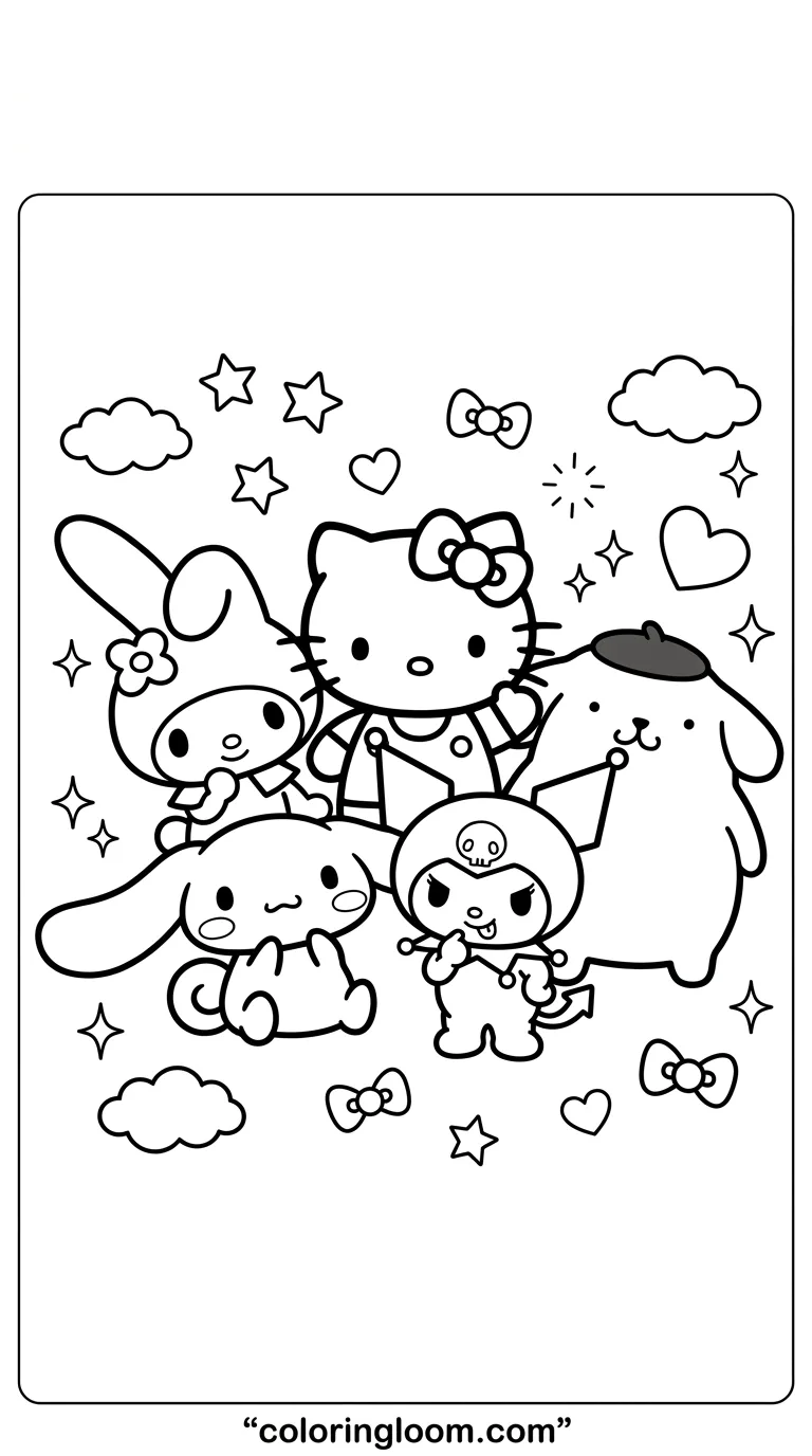 Free Printable Coloring Pages Sanrio Sheet 9