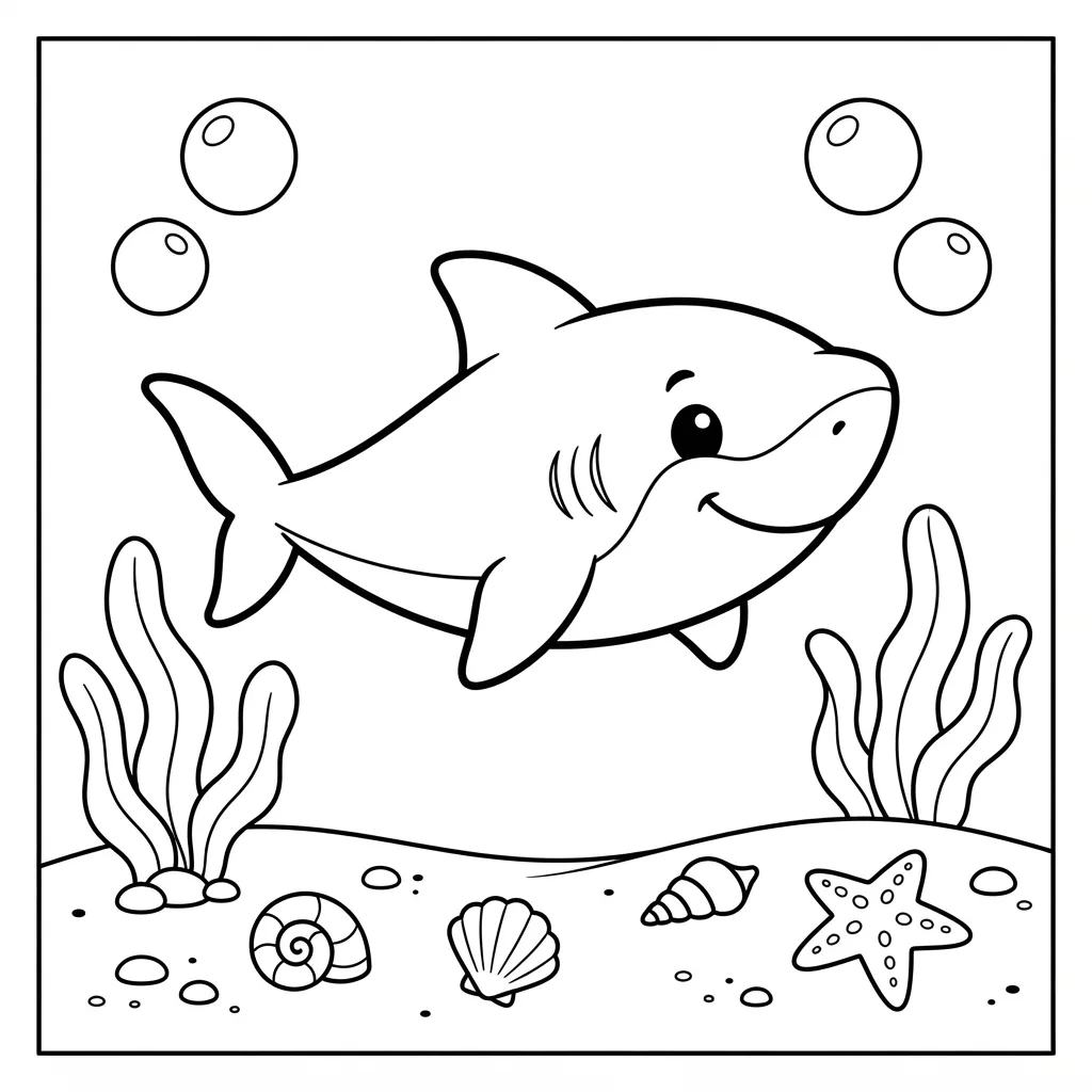 Free Printable Shark Coloring Pages Sheet 1