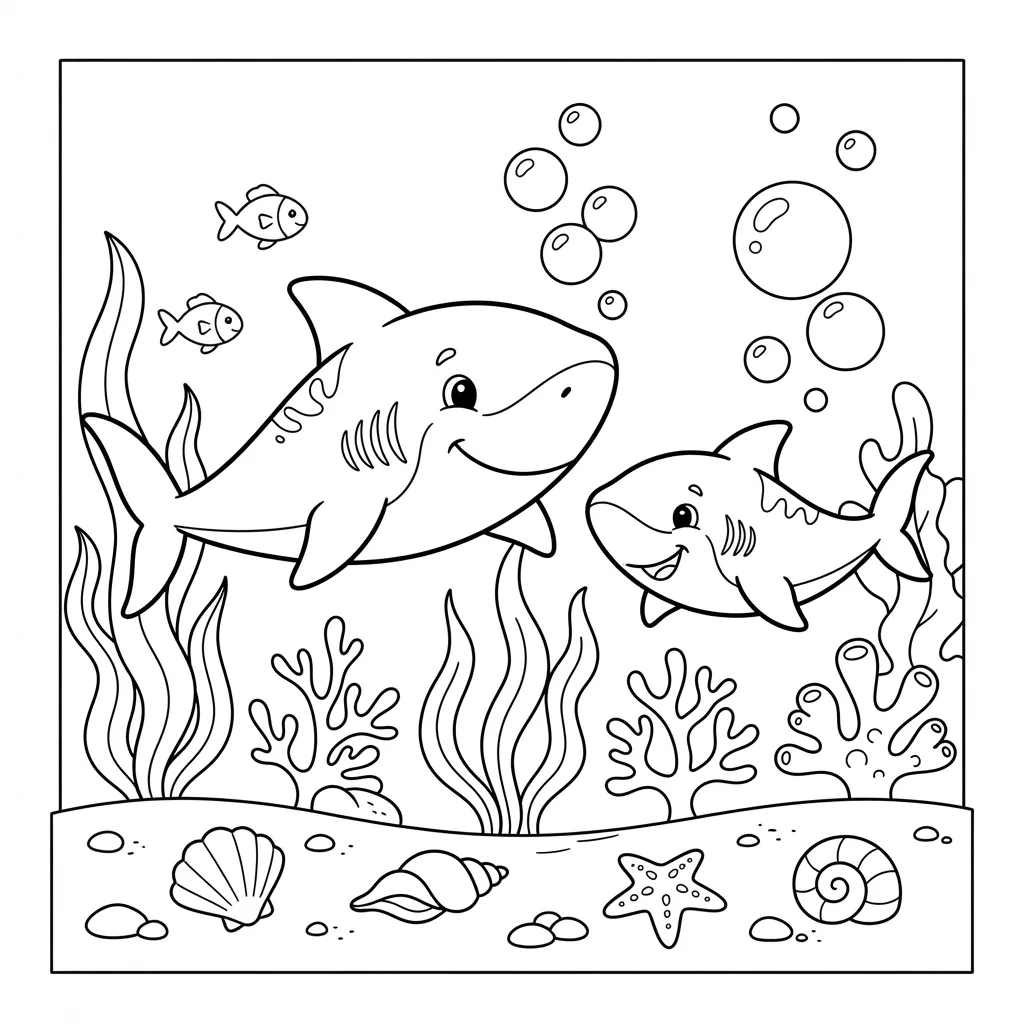 Free Printable Shark Coloring Pages Sheet 10