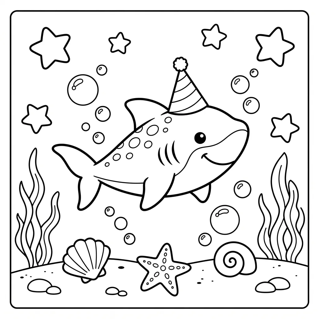 Free Printable Shark Coloring Pages Sheet 3