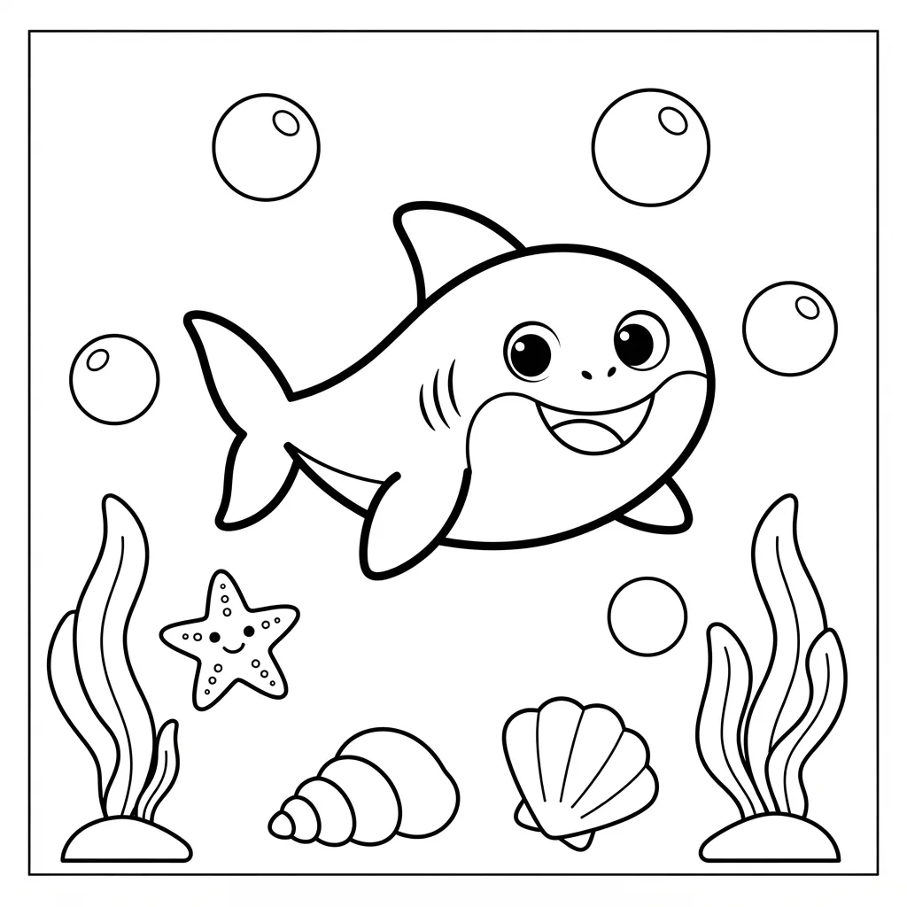 Free Printable Shark Coloring Pages Sheet 4
