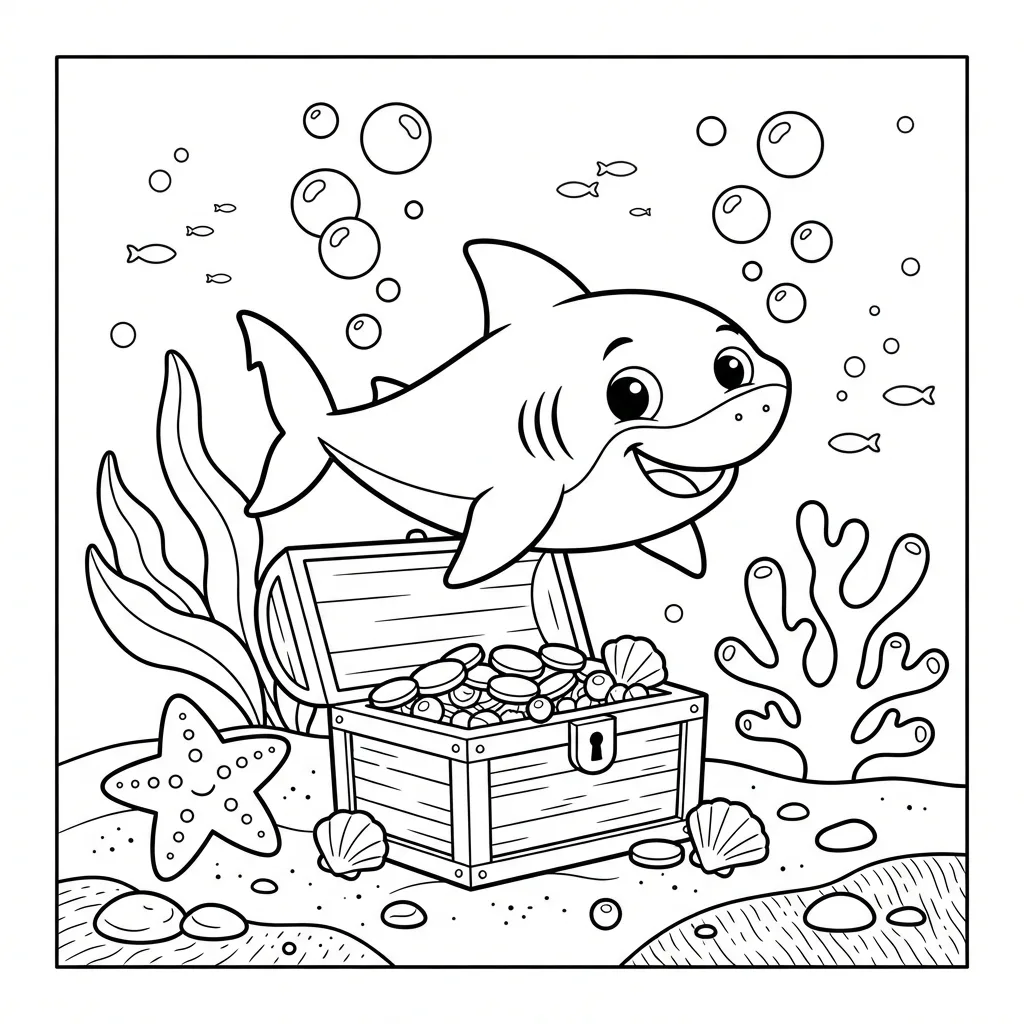 Free Printable Shark Coloring Pages Sheet 5