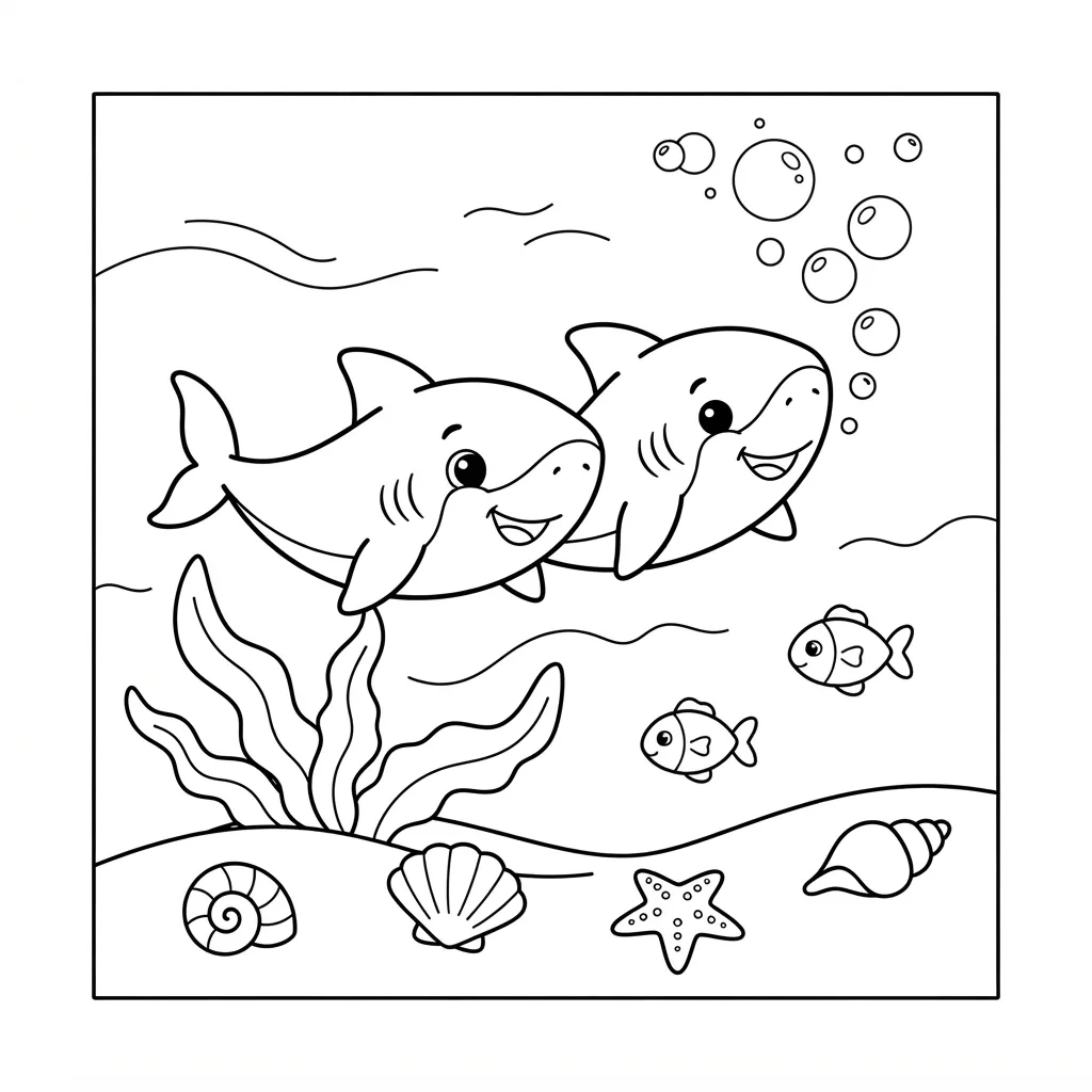 Free Printable Shark Coloring Pages Sheet 6