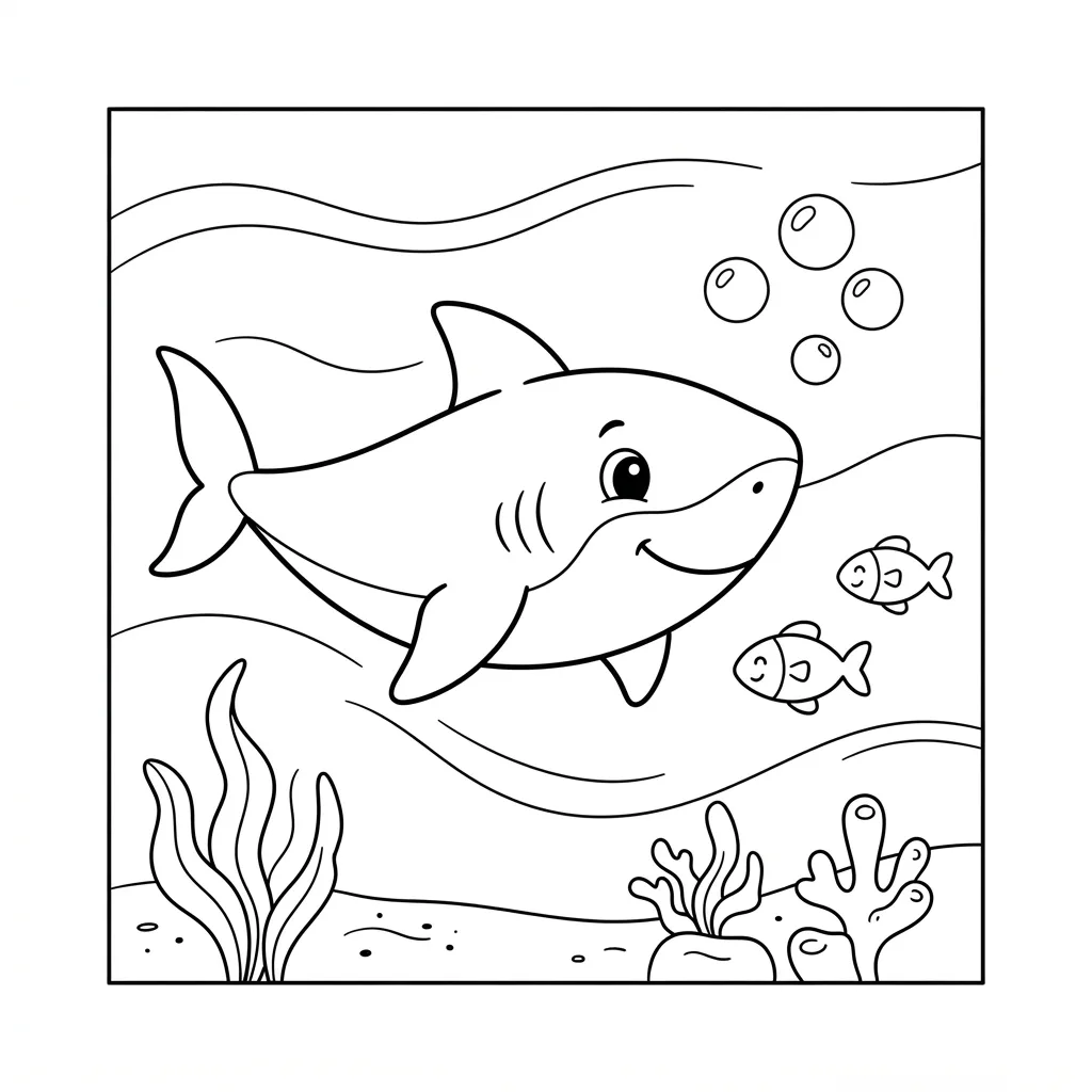 Free Printable Shark Coloring Pages Sheet 8