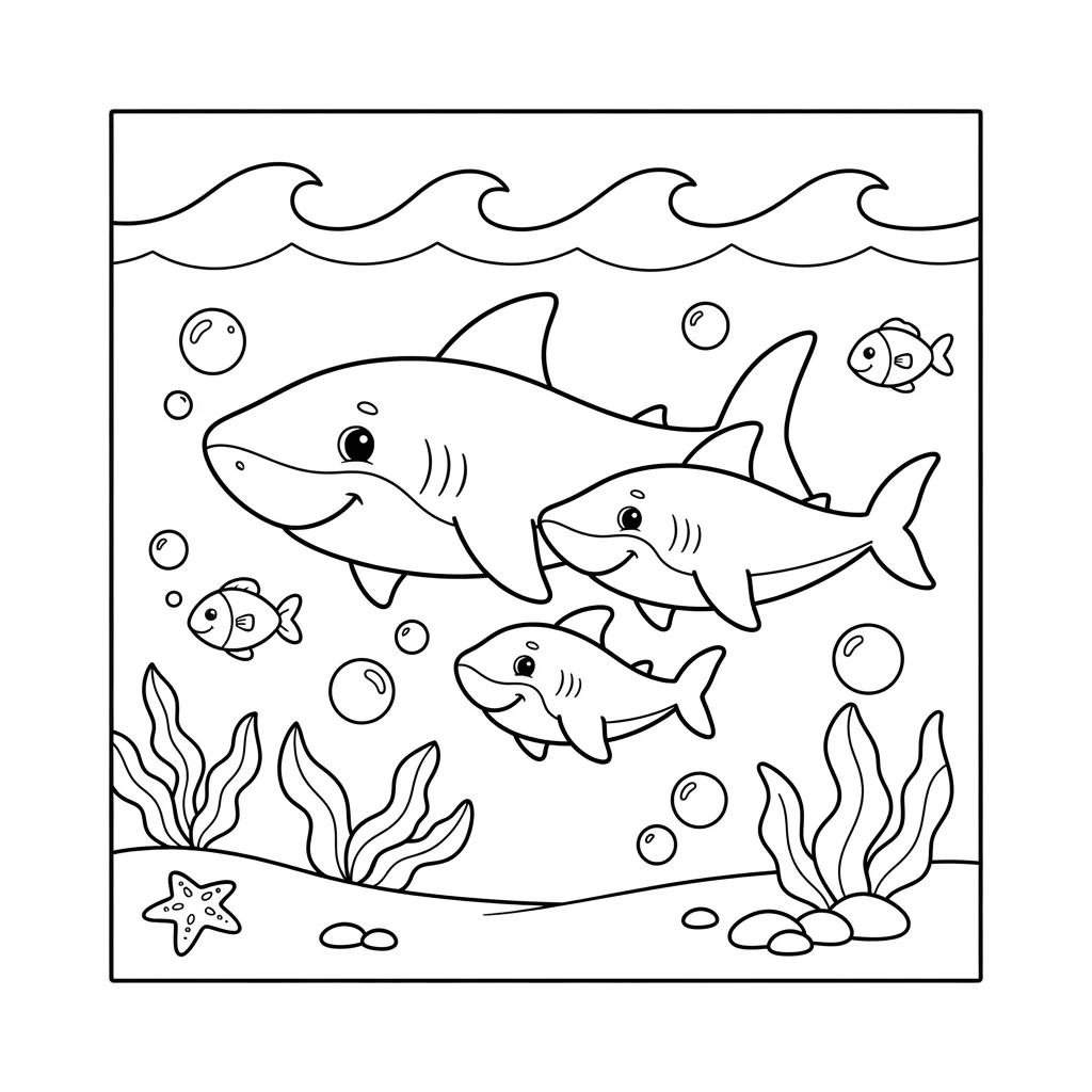 Free Printable Shark Coloring Pages Sheet 9