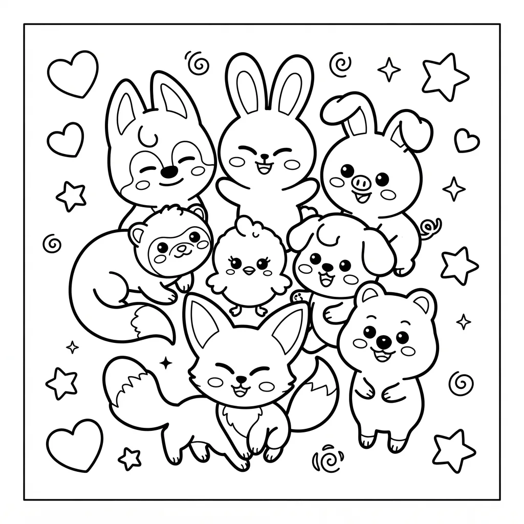Free Printable Skz Coloring Pages Sheet 2
