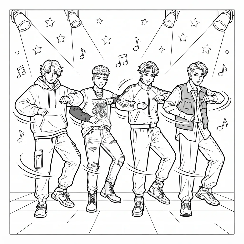 Free Printable Skz Coloring Pages Sheet 4