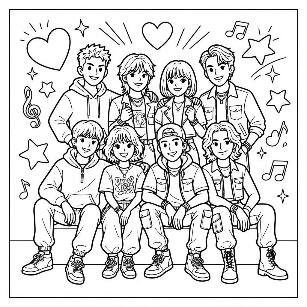 Free Printable Skz Coloring Pages Sheet 5