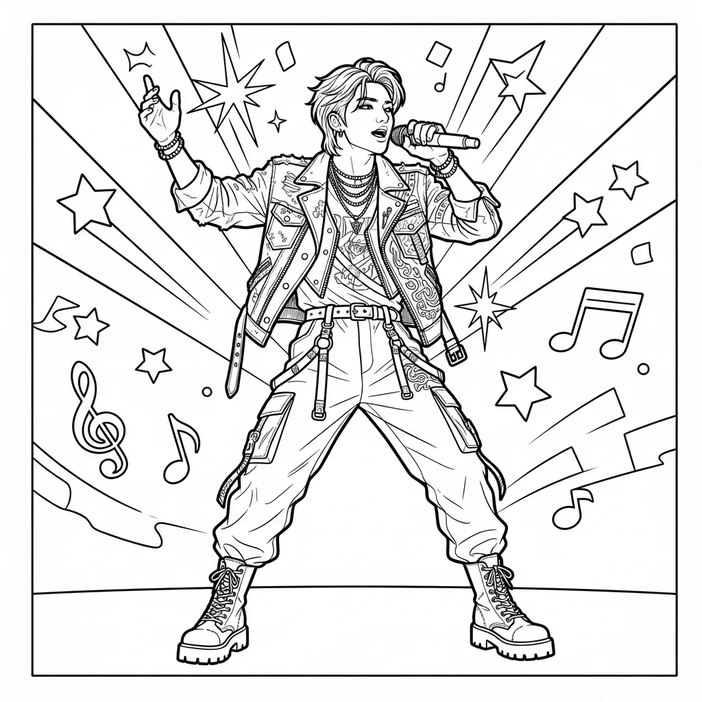 Free Printable Skz Coloring Pages Sheet 8
