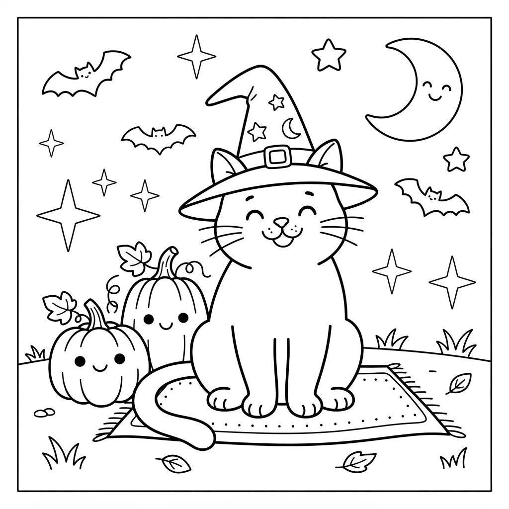 Free Printable Spooky Coloring Pages Sheet 1