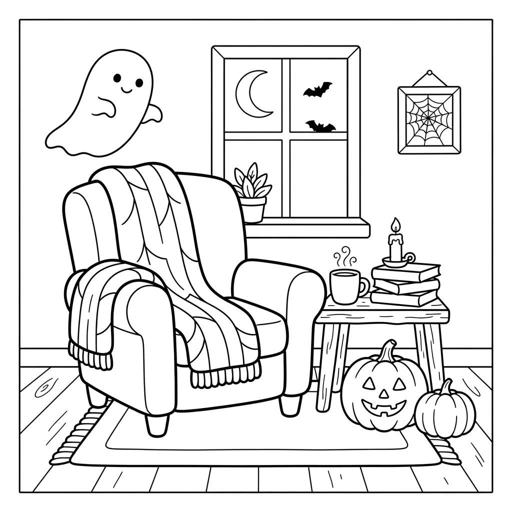 Free Printable Spooky Coloring Pages Sheet 10