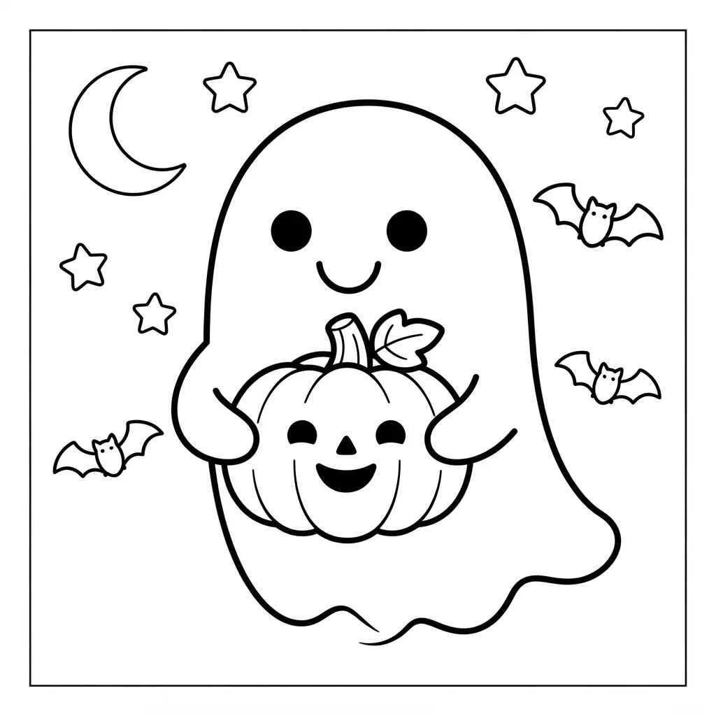 Free Printable Spooky Coloring Pages Sheet 2