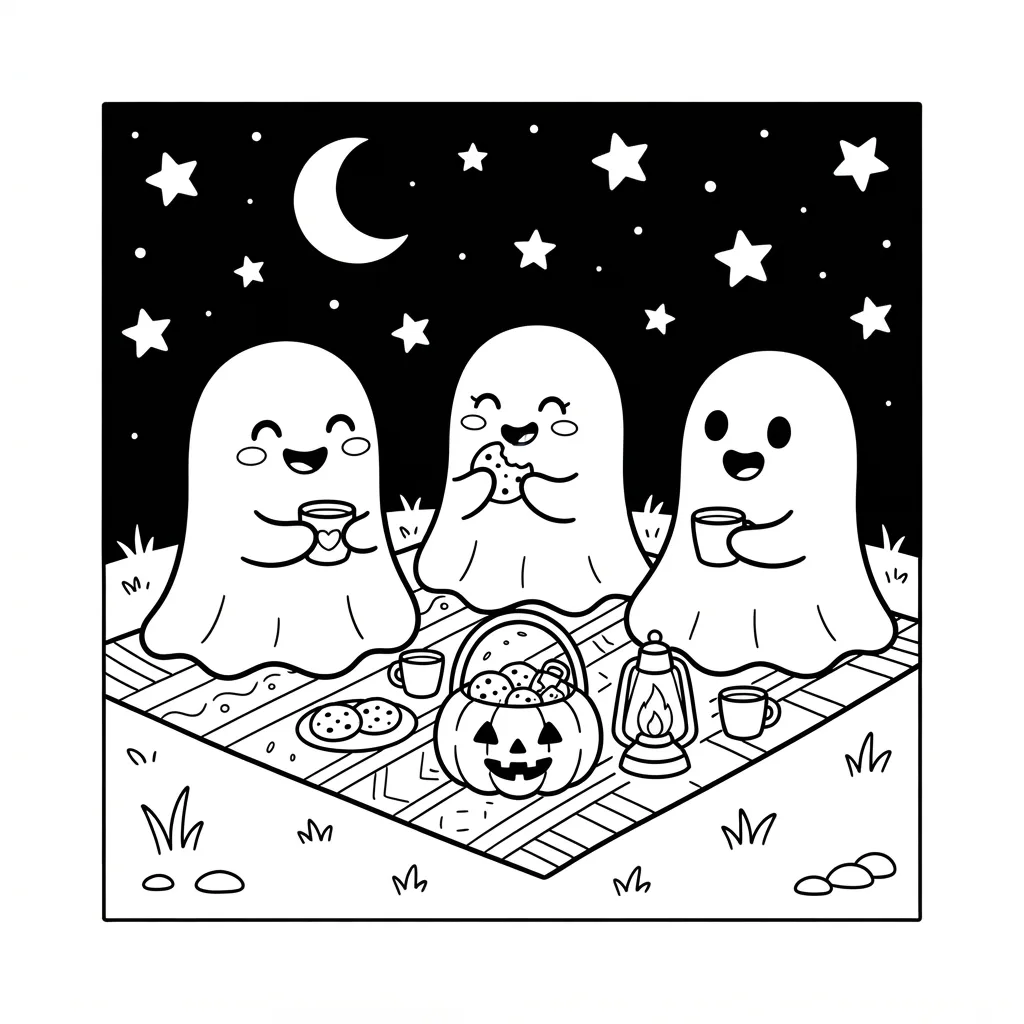 Free Printable Spooky Coloring Pages Sheet 3