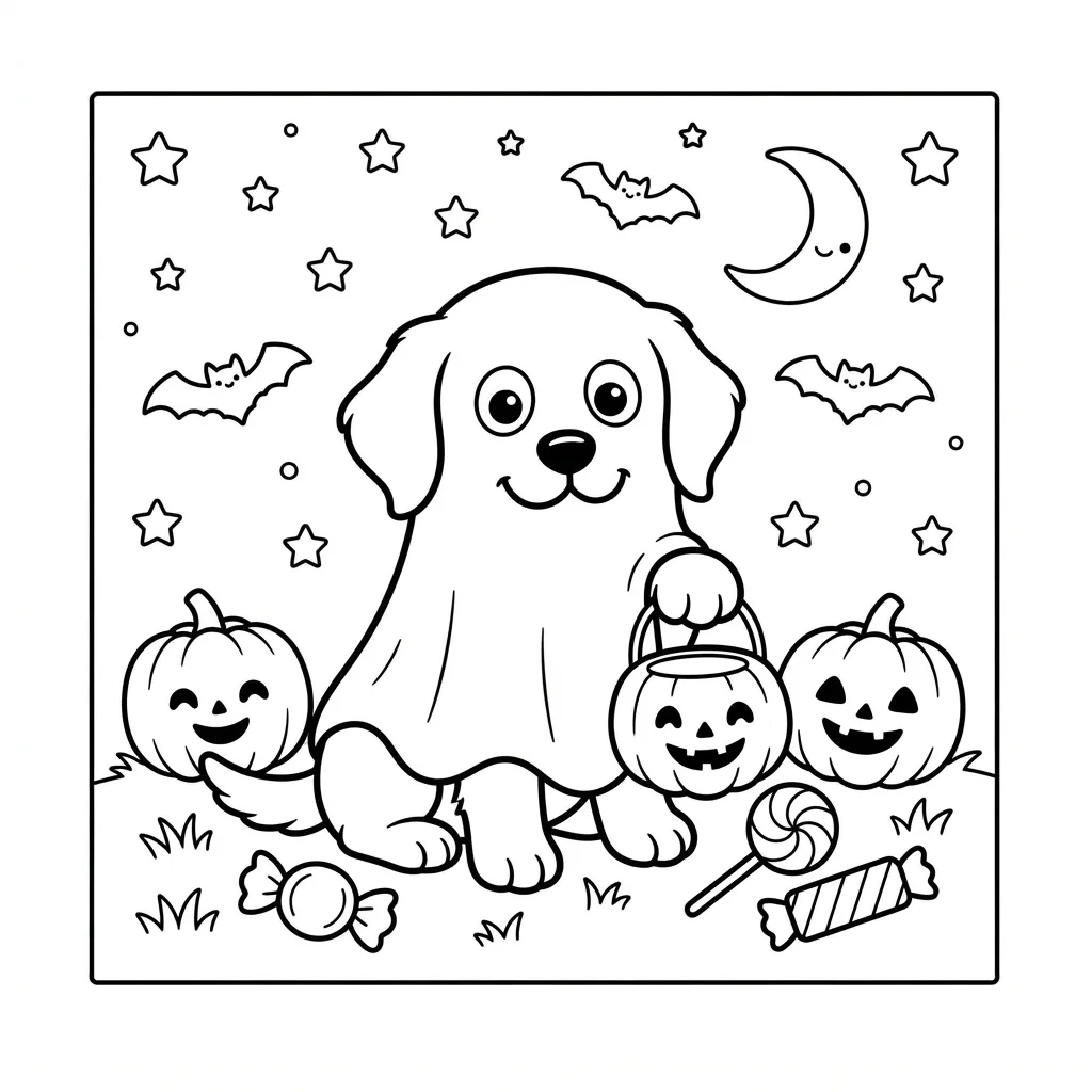 Free Printable Spooky Coloring Pages Sheet 4