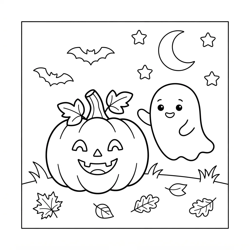 Free Printable Spooky Coloring Pages Sheet 7