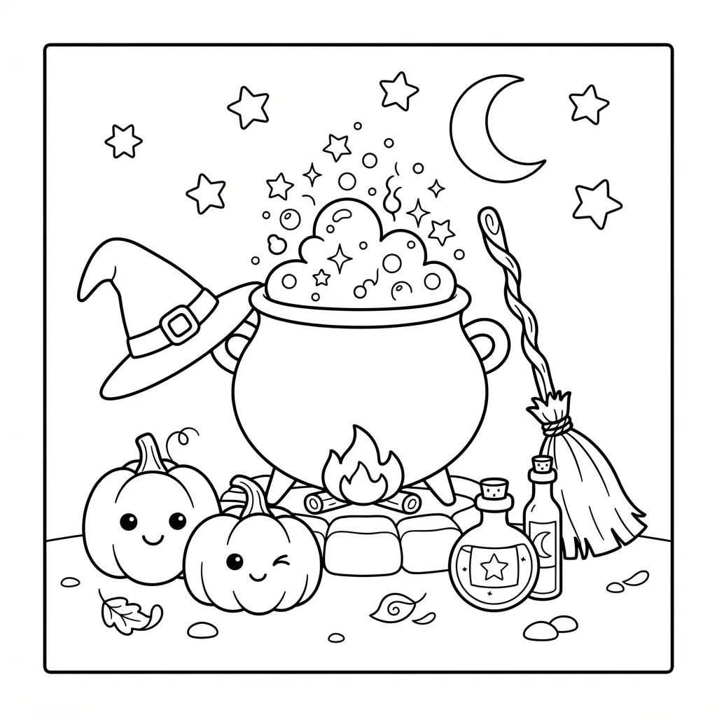 Free Printable Spooky Coloring Pages Sheet 9