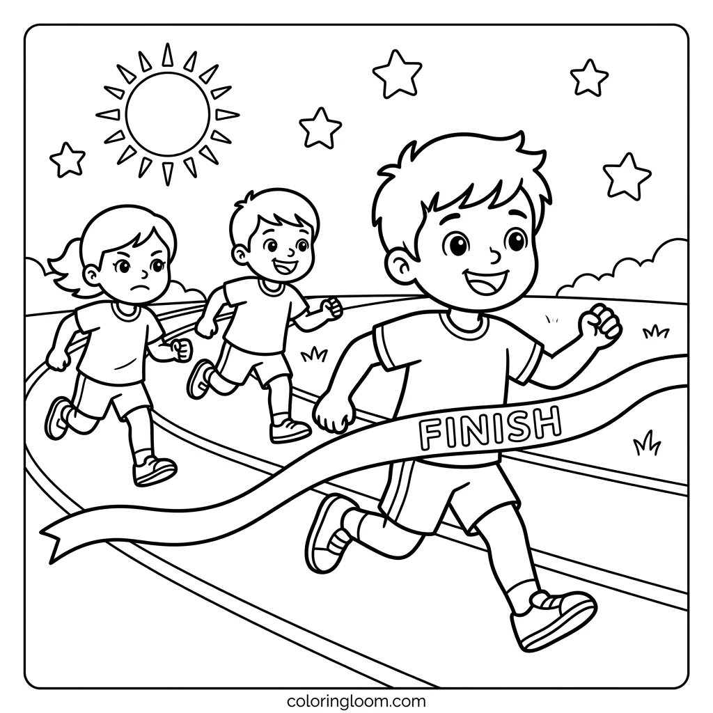 Free Summer Olympics Coloring Pages for Kids Printable PDF Sheet 1