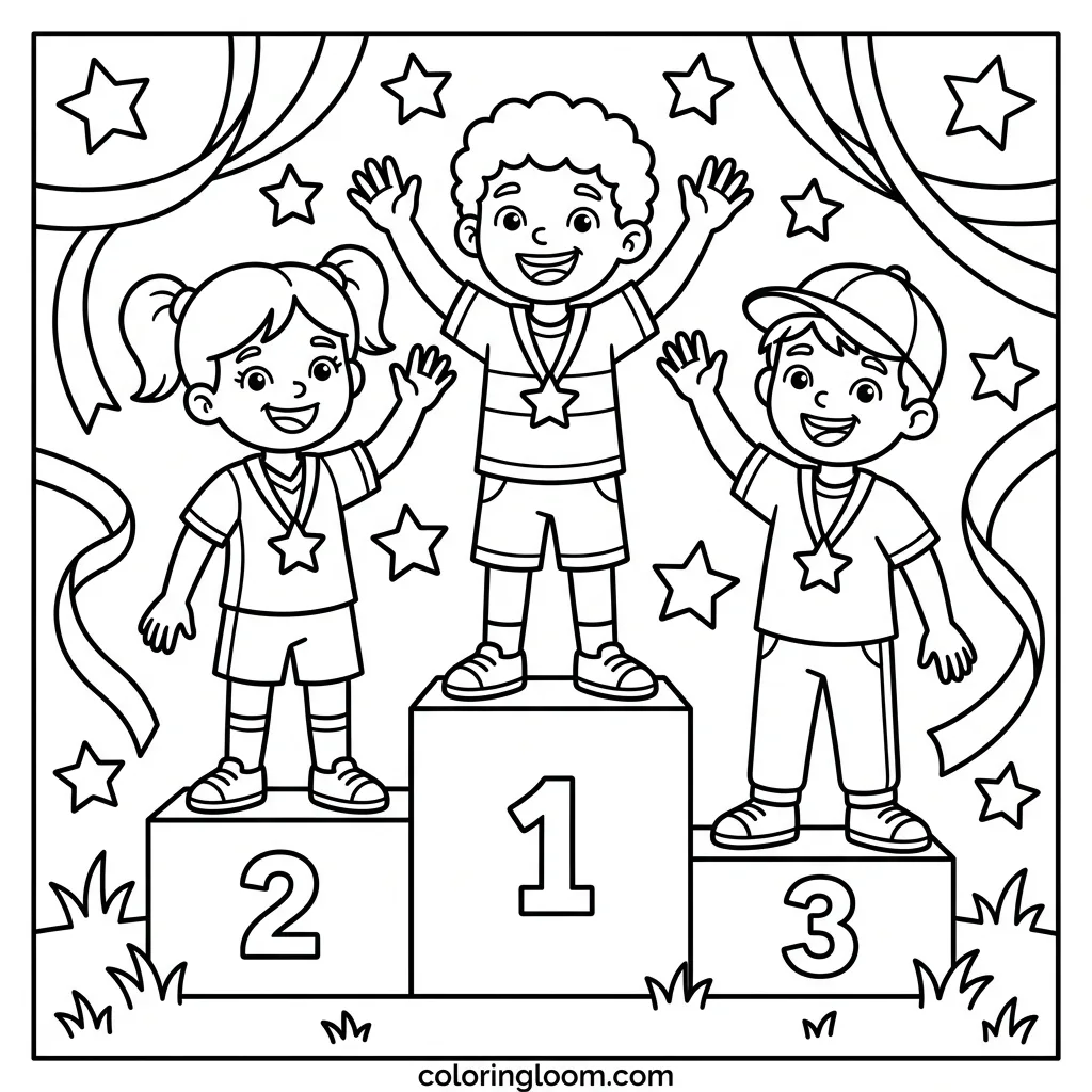 Free Summer Olympics Coloring Pages for Kids Printable PDF Sheet 3